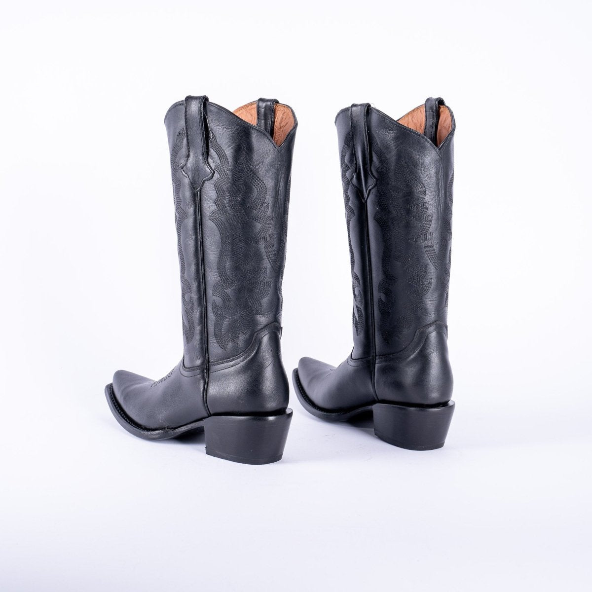 TANNER MARK WOMEN’S Dark Horse Classic Black Calf Cowgirl Boots Snip toe - Rancho Sementalvariable